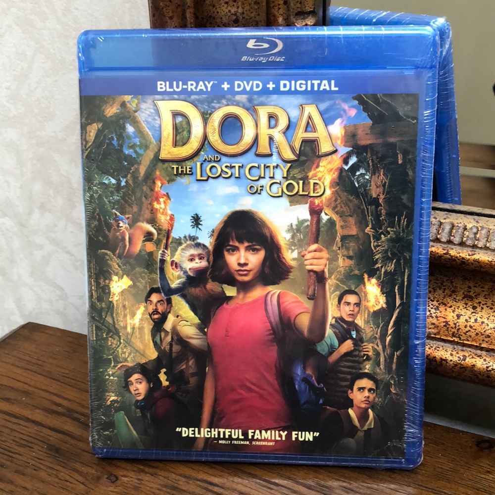 New* BLU-RAY + DVD + DIGITAL, DORA and the lost City of gold.  Delightful Fun.